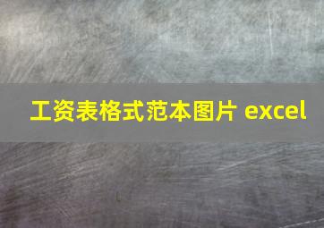 工资表格式范本图片 excel